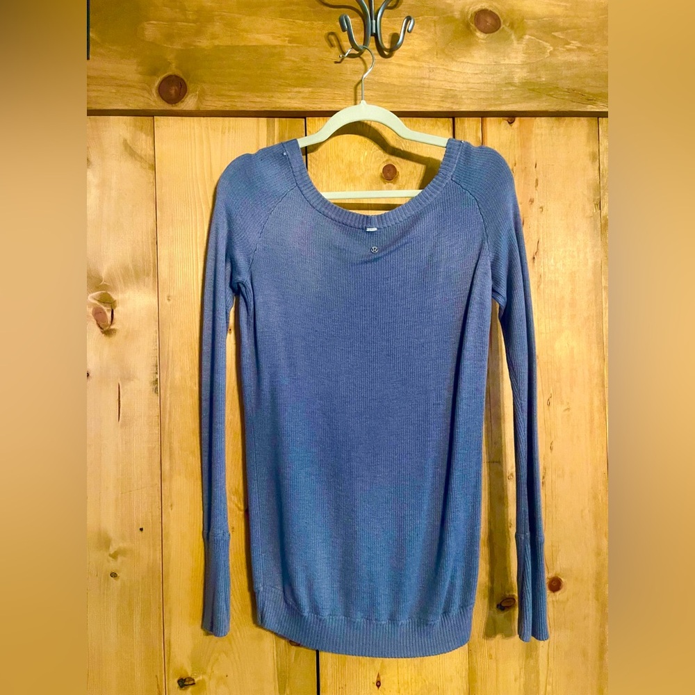 lululemon athletica Blue Off-the-Shoulder Sweater